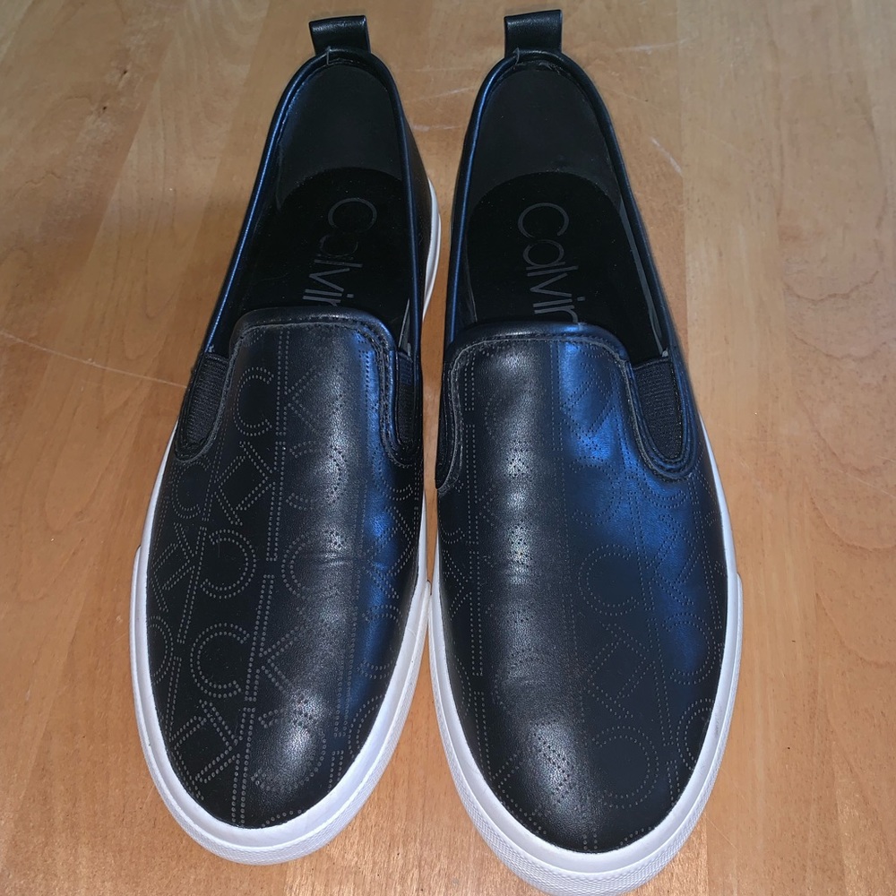 Black Leather Calvin Klein Loafers